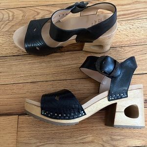 Dana Jo heeled sandals with cutout. Sturdy and barely worn.